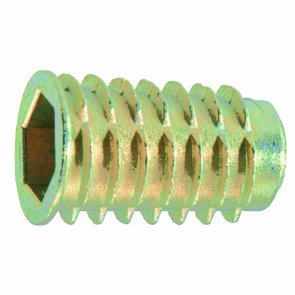 Midwest Fastener Hex Drive Threaded Insert, M10-1.50 Int Thrd Sz, 25 mm L, Zinc Alloy, 2 PK 32772